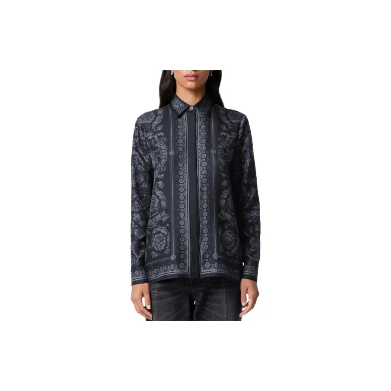 VERSACE Barocco print Silk twill Shirt-2