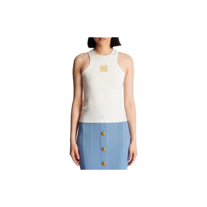 BALMAIN Pb Embroidered Tank Top-1