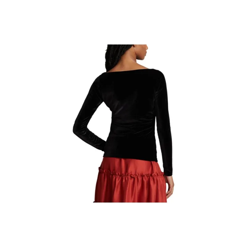 Polo Ralph Lauren One-shoulder Velvet Top-3