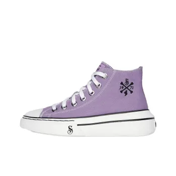 Snoop Dogg x Skechers SNOOP Anti-Slip Wear-Resistant High-Top Canvas Shoes Women's Purple