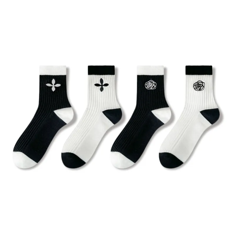 JIAZINI Mid Calf Socks Women's 4 Pack-18