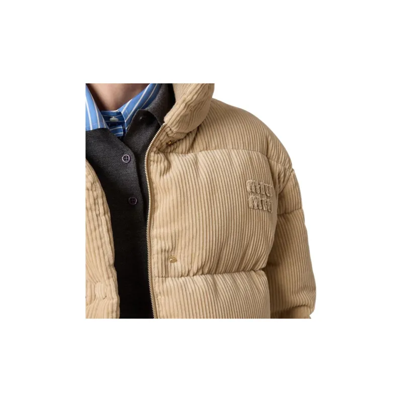 MIU MIU Down Jacket Women's Sandy Beige-4