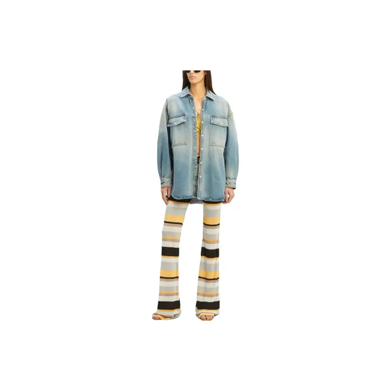 PALM ANGELS Embroidered design Denim Shirt-1