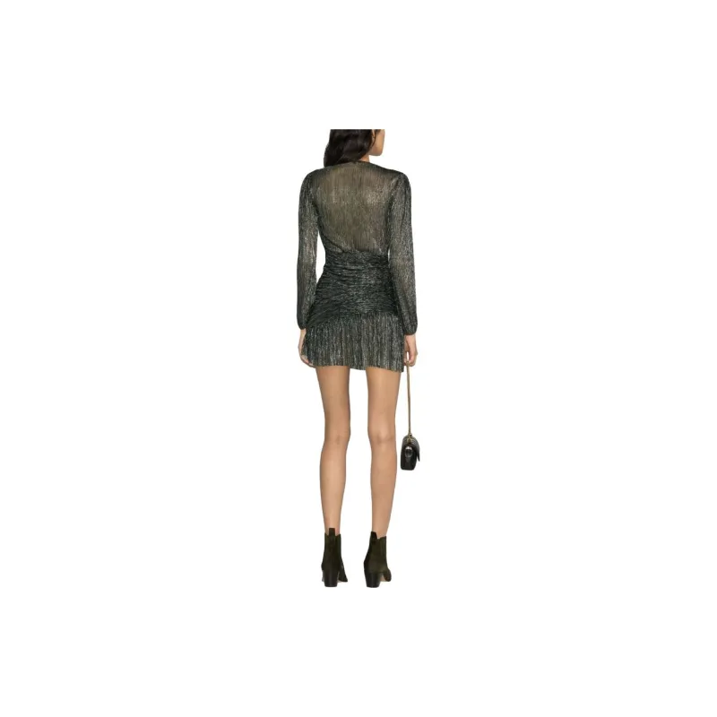 Maje Draped Lurex Dress-2