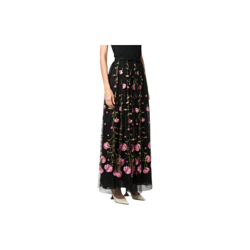 Giambattista Vall Floral Embroidered Tulle Skirt-3