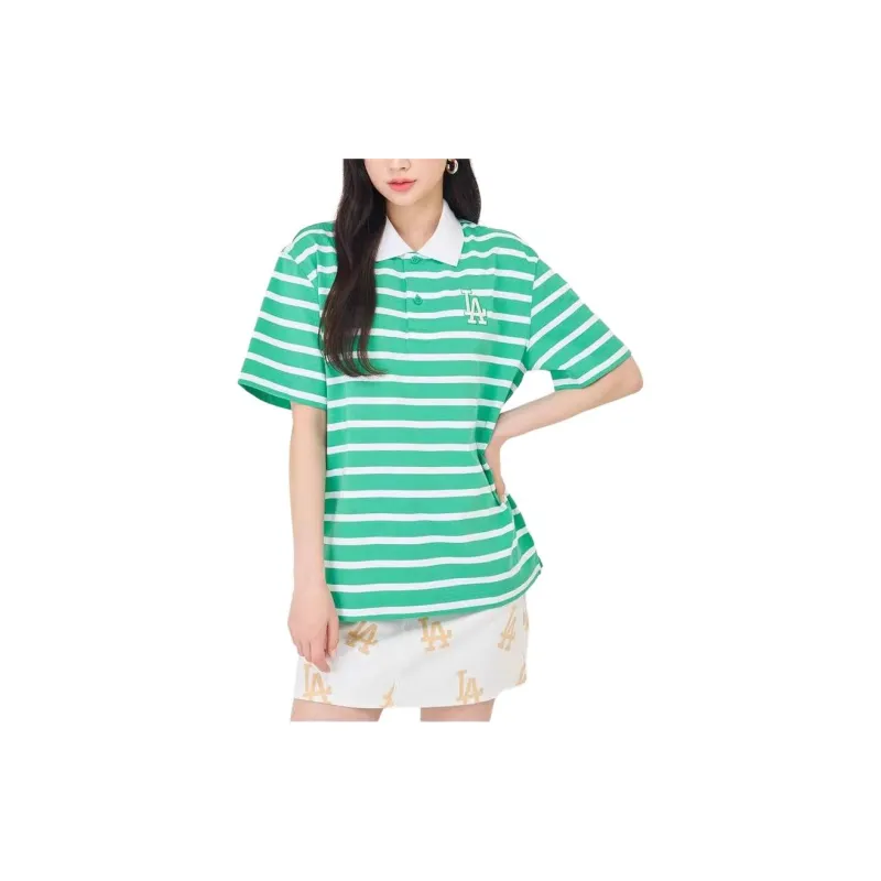 MLB Los Angeles Dodgers Polo Shirt Women's Yellow Green-4