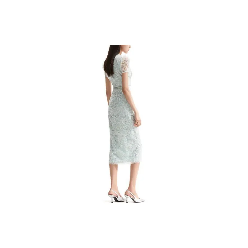 Self portrait Short Sleeved Dresses Women's Mint Green-2