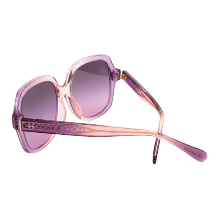 COACH Plate Frame Square Sunglasses Unisex Purple-2