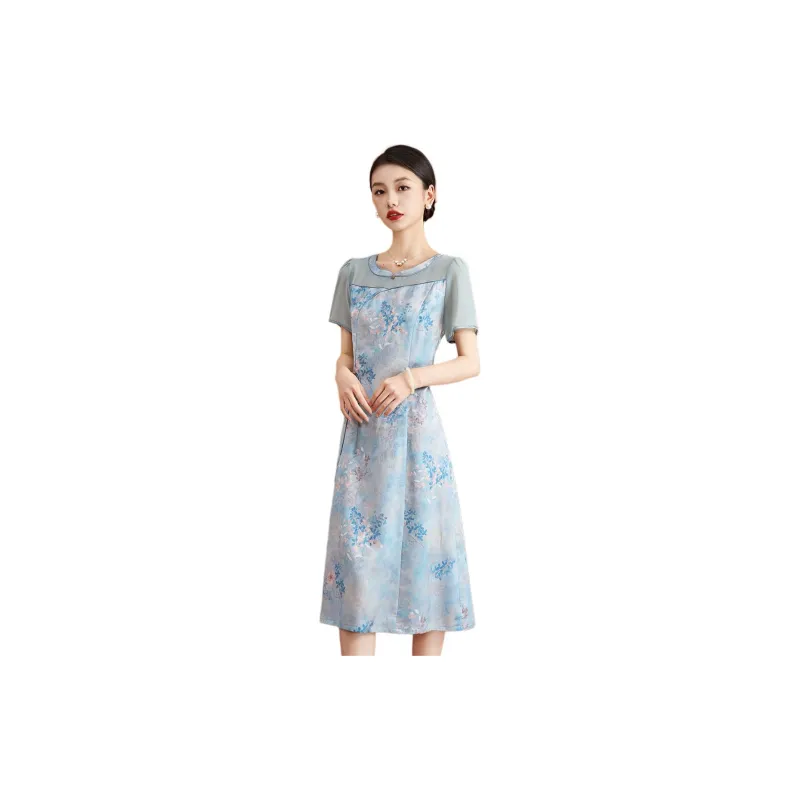 Mylan Short Sleeved Dresses Women's Blue-2