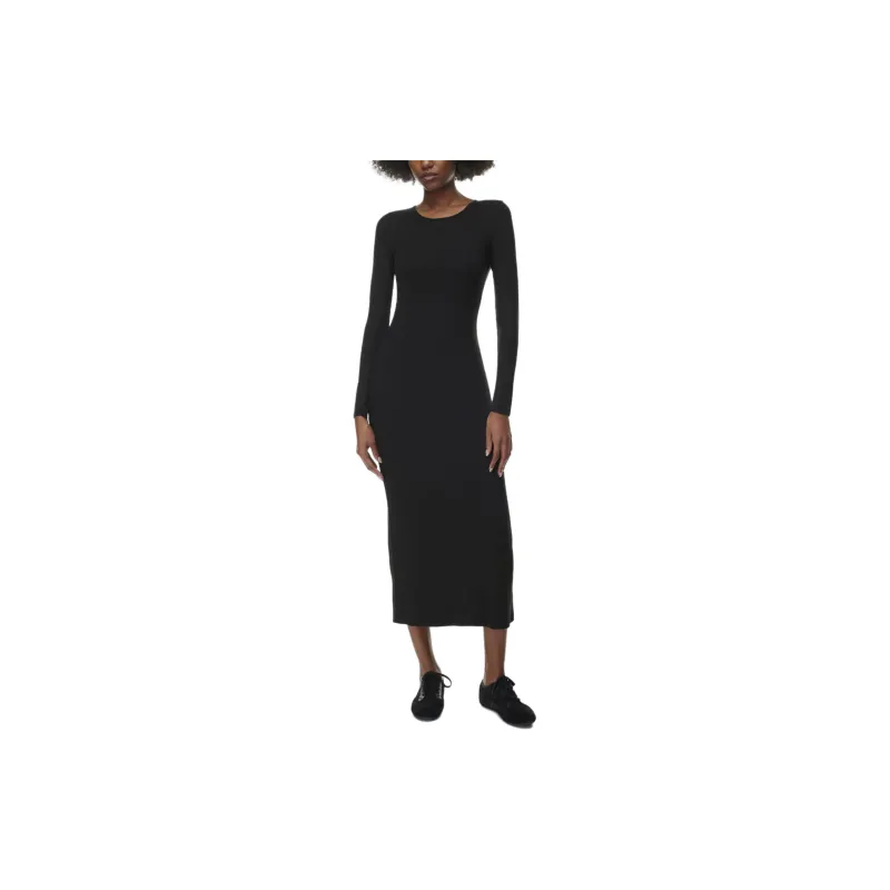 ARITZIA The Group By Babaton Luxe Lounge Serenity Dress Long-Sleeved Dresses Women's Black-3