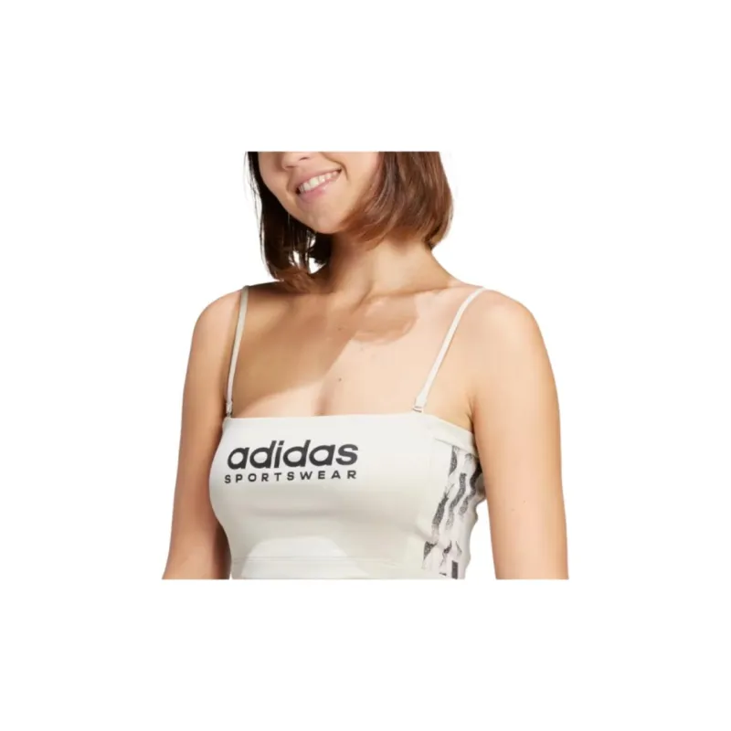 Adidas TIRO SUMMER TUBE TOP WITH DETACHABLE STRAPS Sport Vests Women's Gray White-2
