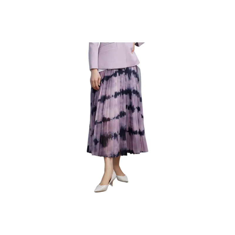 BBLLUUEE Casual Long Skirt Women's Mist Purple-1
