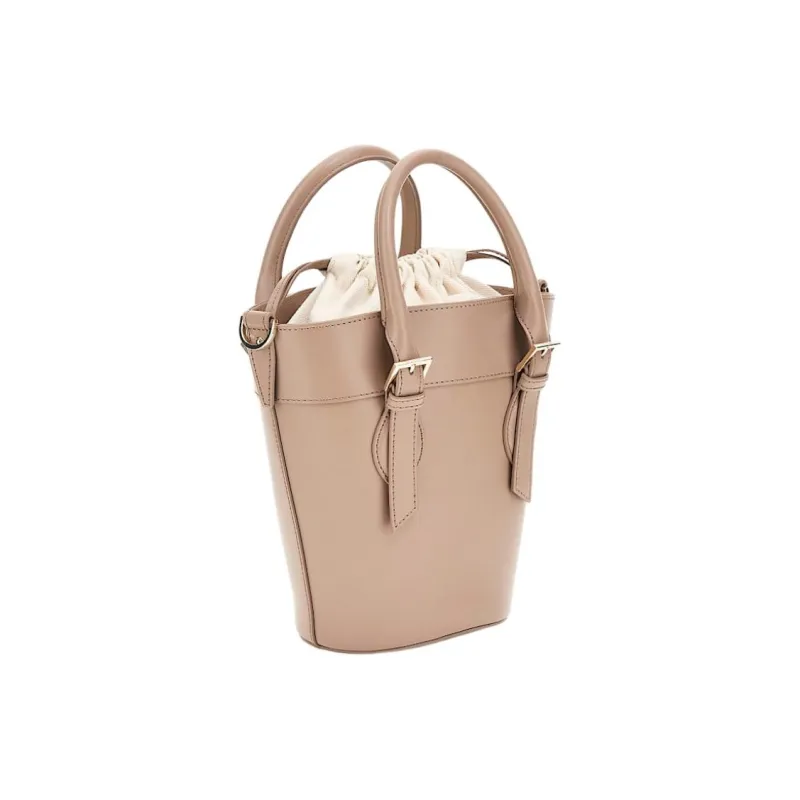 GUESS Genuine Leather Bucket Bags Shoulder Bag Crossbody Bag Handbag Mini Women's Brown-1