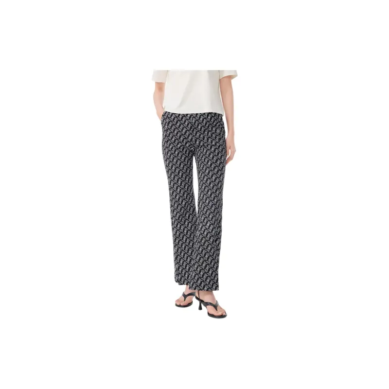 EICHITOO Casual Pants Women's Black Pattern-1