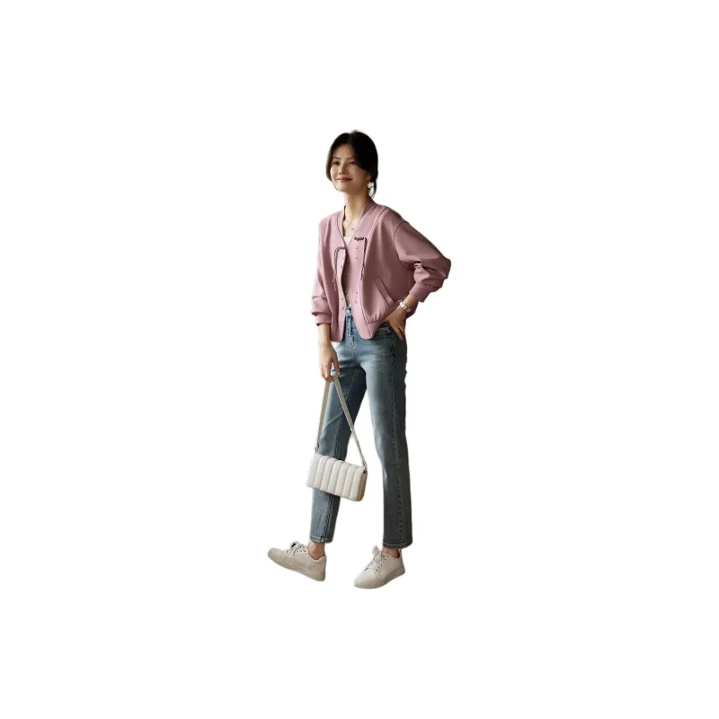 XWI Baseball Jacket Women's Cameo Brown Smoke Pink-2