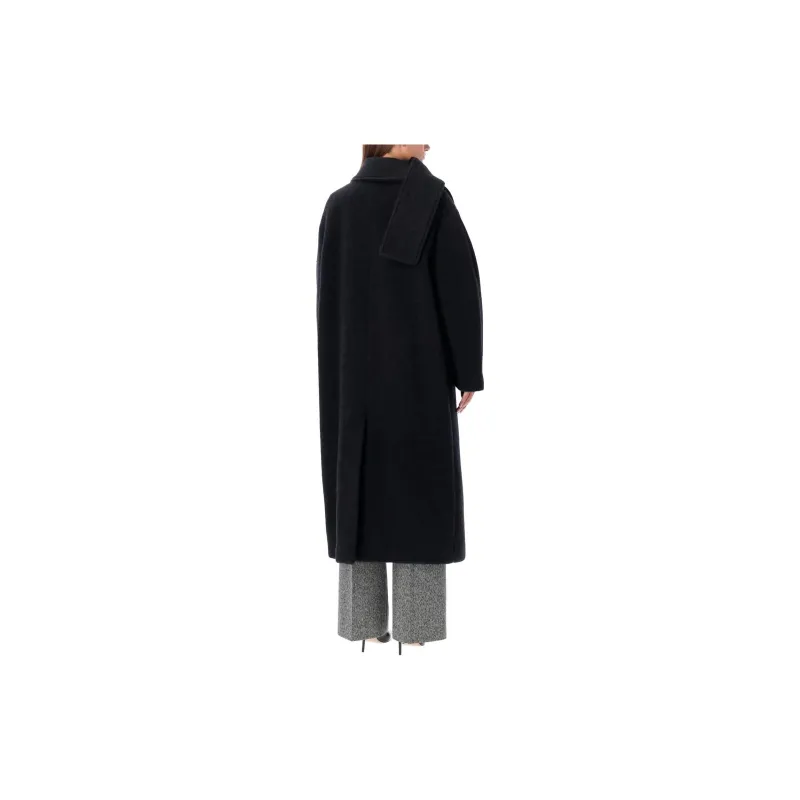 MSGM Scarfed Embellished Long Coat-1