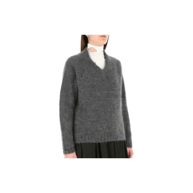 PRADA SS21 Loose Fit Sweater Women's Dark Gray-2