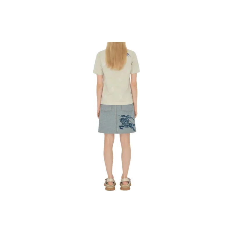 Burberry Equestrian Knight Printed Crewneck T Shirt-2