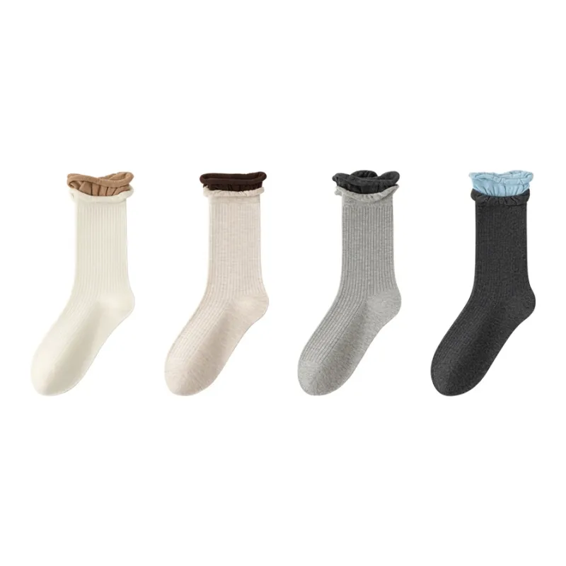 SHIWAJI Mid Calf Socks Women's 4 Pack-0