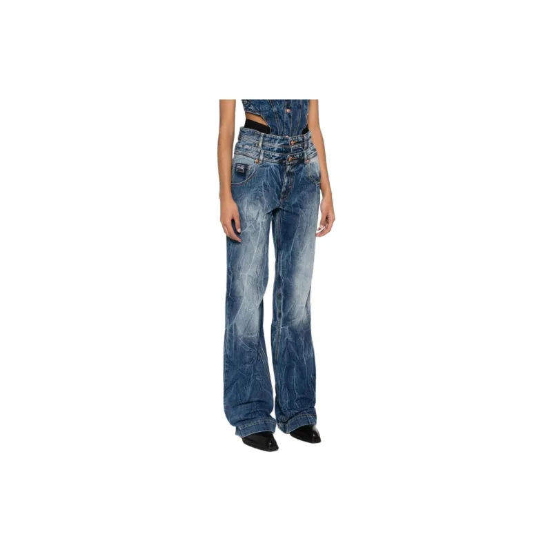 VERSACE JEANS COUTURE Double waist Wide leg Jeans-3