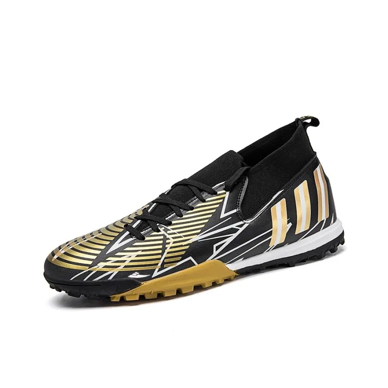 Kuding Soccer Shoes Unisex Mid Top Blue Peach Red/All Black/White Moon/Black Rose Red-12