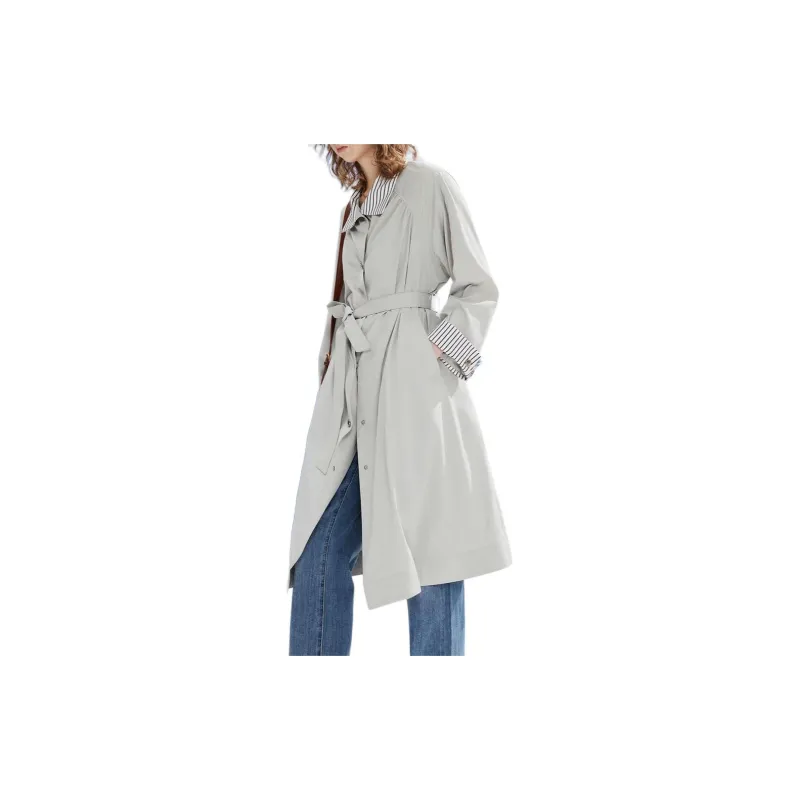 DKNY SS24 Trench Coat Women's Light Gray-4
