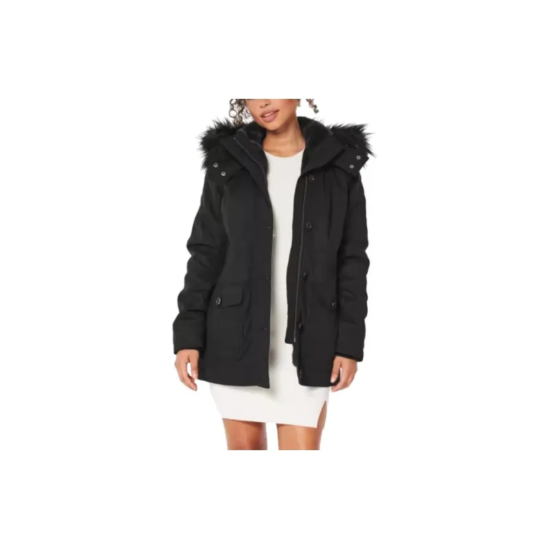 Hollister Coats Women's Black-1
