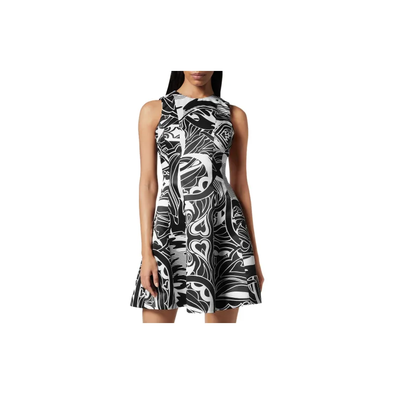 PHILIPP PLEIN Graphic print Duchesse Mini Dress-1