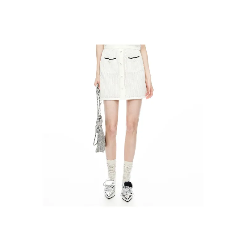 D'zzit Casual Short Skirts Women's White-2
