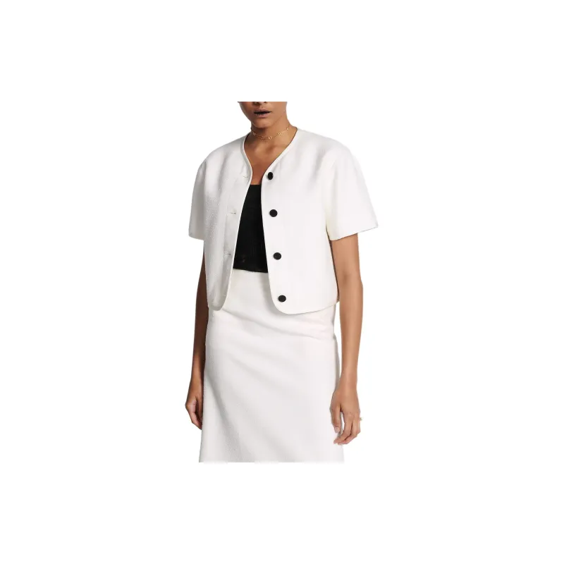 DIOR Cropped Jacket Jackets Coats Women's White-2