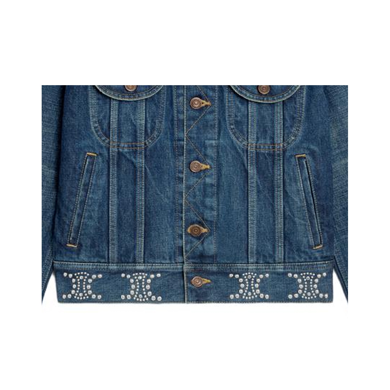 CELINE Trucker Denim Jacket Clean Dark Union Wash - POIZON