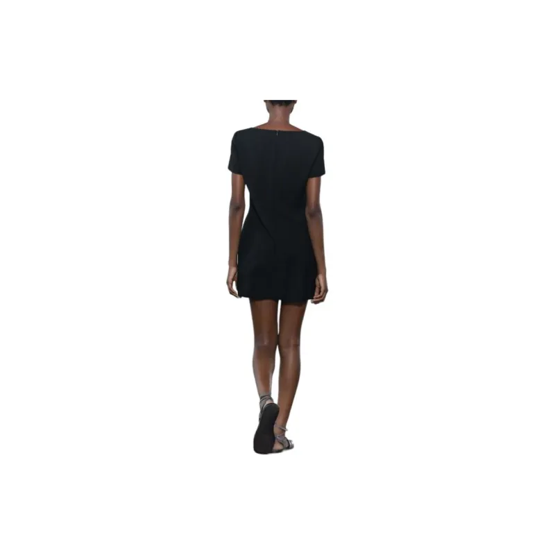 ZARA ZW Series Short Sleeved Dress Women's Black-3