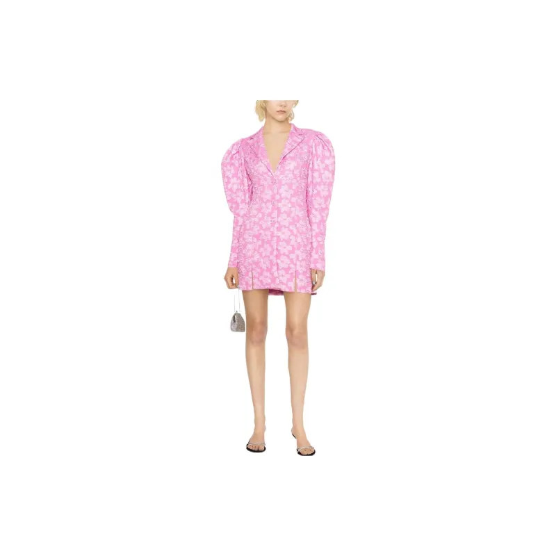 Rotate Floral-print Puff-sleeve Minidress-1