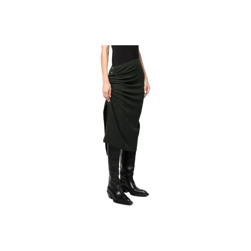 Paco Rabanne Asymmetric Gathered Midi Skirt-3