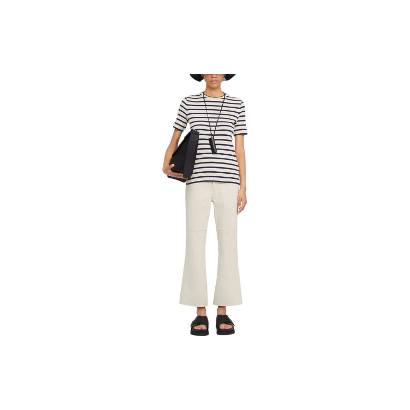 JIL SANDER Striped Cotton T shirt-3