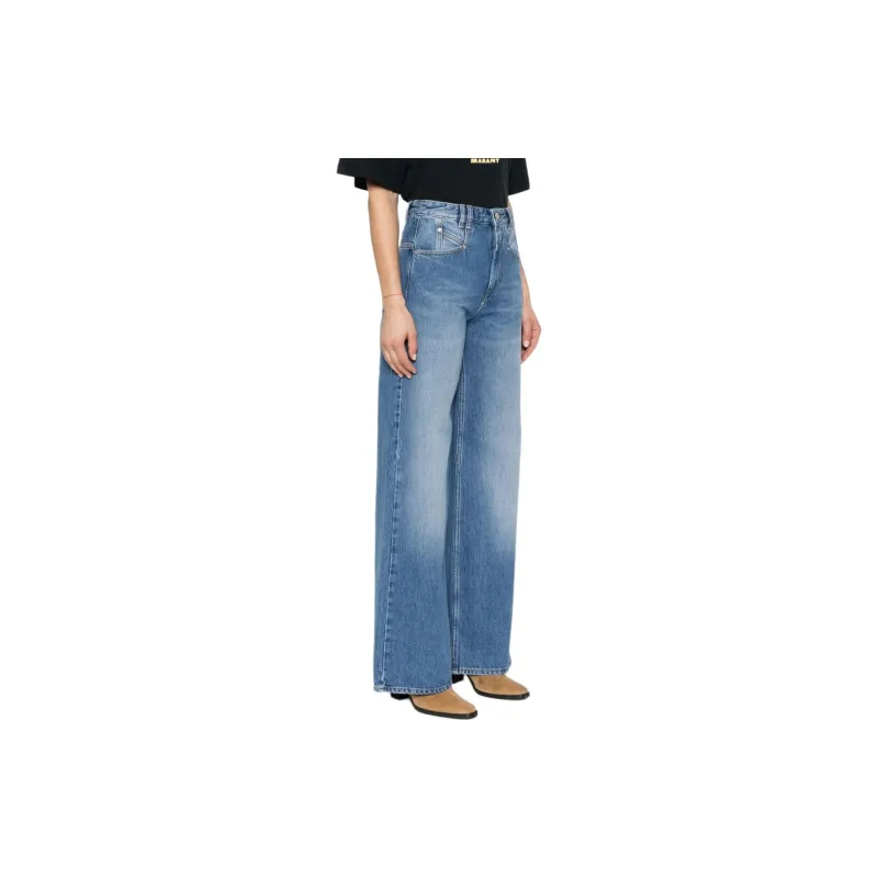 ISABEL MARANT Lemony Wide Leg Jeans-3