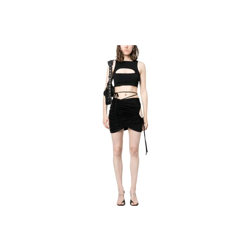 DSQUARED 2 Cut Out Crewneck Sleeveless Cropped Top-1