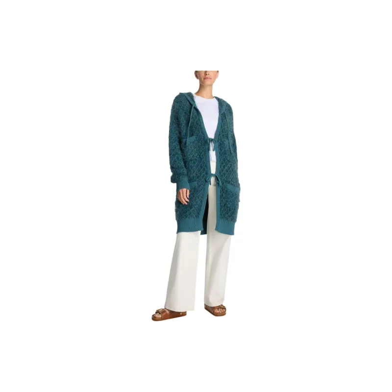 St. John Eyelash Diamond-knit Long Cardigan-2
