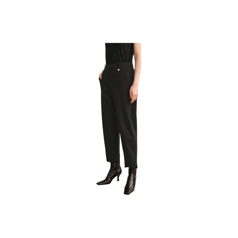 JZ. ANNAKRO Casual Pants Women's Plain Black-2