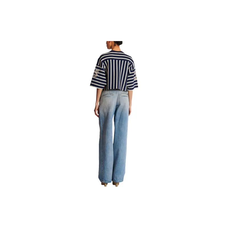 BALMAIN Striped Baseball T Shirt-2