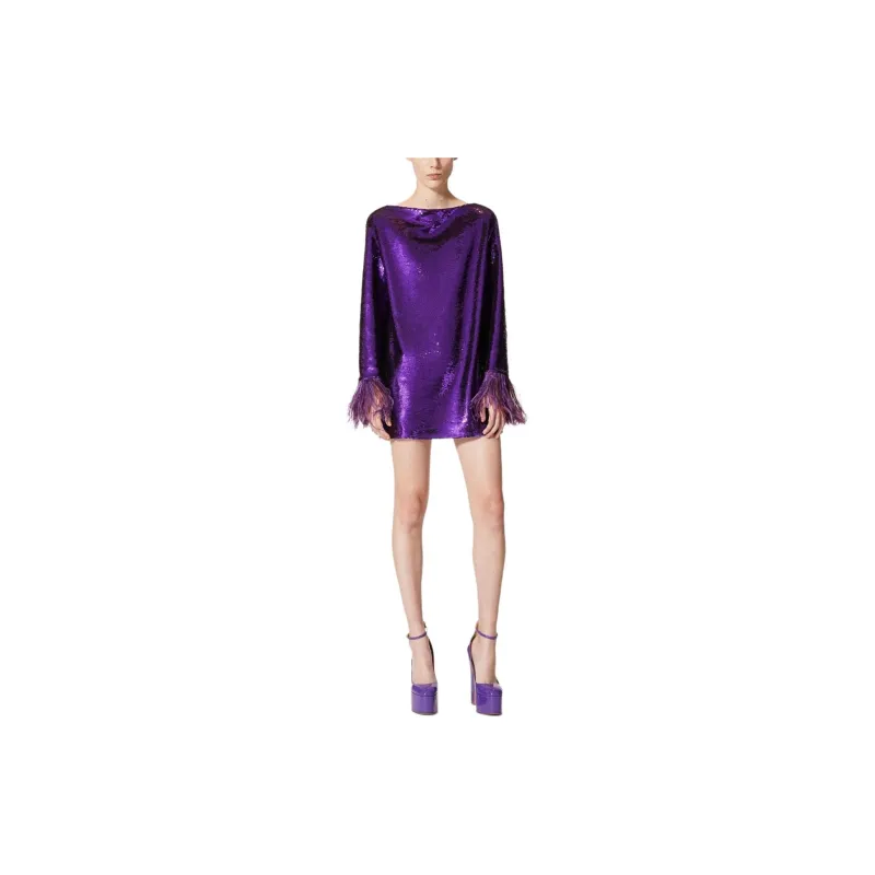 Valentino Long-Sleeved Dresses Women's Purple-2