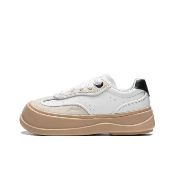 LiNing Honey Platform Anti Slip Wear Resistant Low Top Casual Shoes Women's White Beige Black