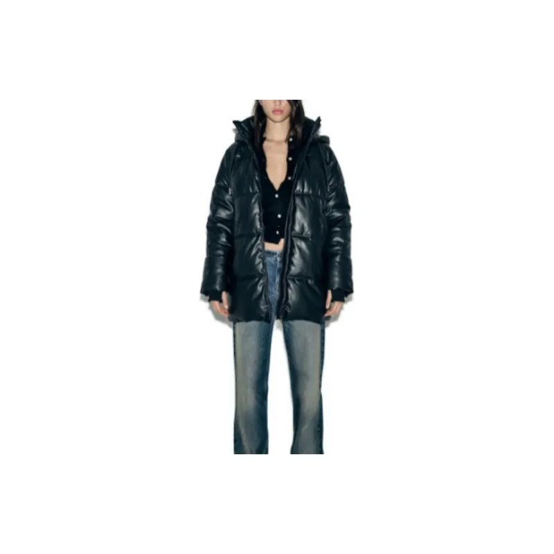 ZARA Puffer Jacket Women's Black-2