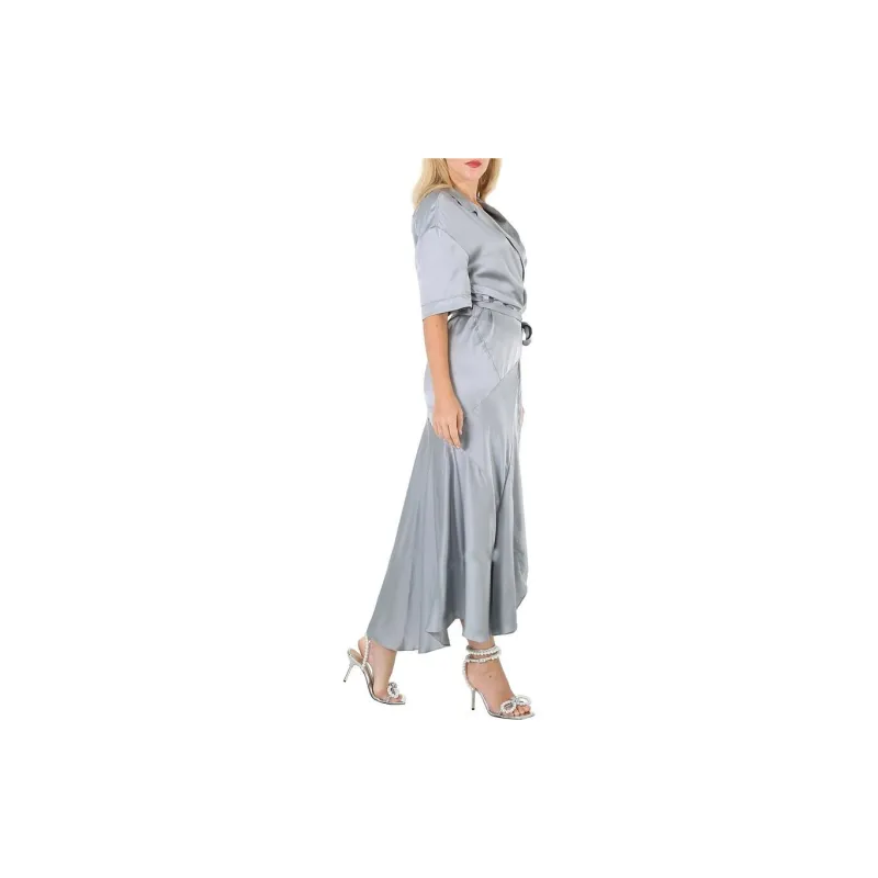 Burberry Short Sleeved Dress Women's Gray-5