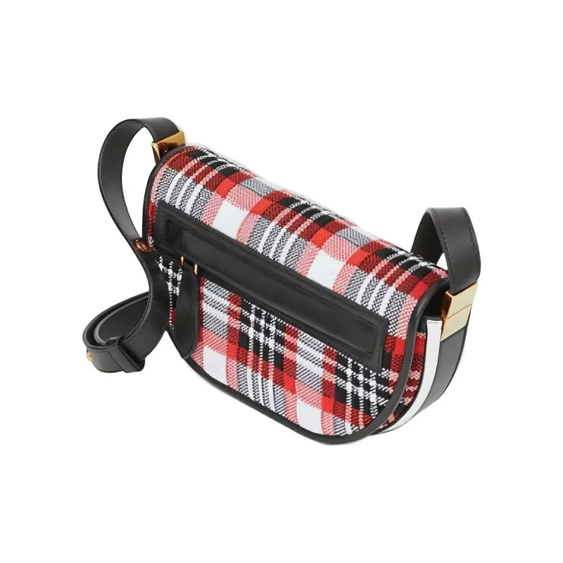 Burberry Olympia Cotton Crossbody Handbag Shoulder Bag Mini Women's White Red Black Multicolor-3