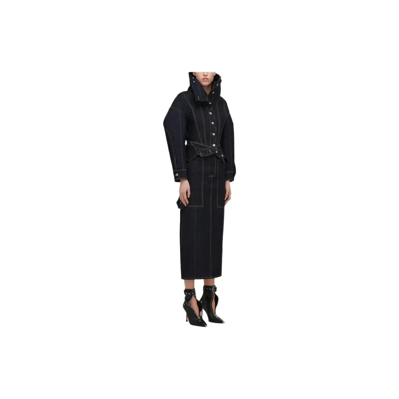 Alexander McQueen Denim Long Skirts Women's Black-3