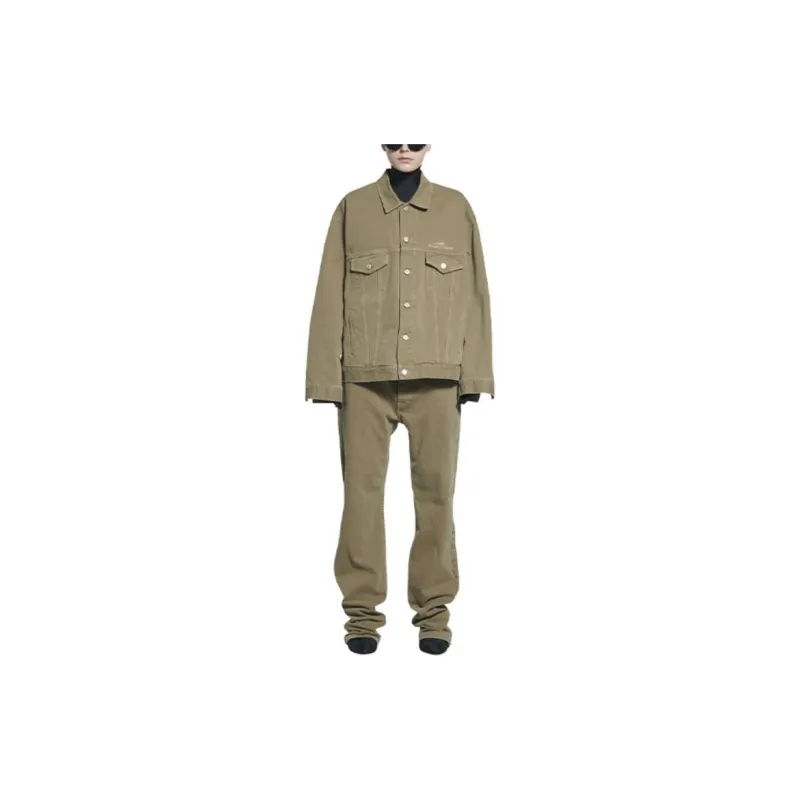 Balenciaga Denim Jacket Loose Fit Style Women's Beige-2