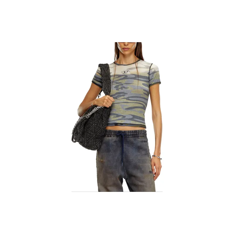 DIESEL Camouflage Printed Crewneck T Shirt-2