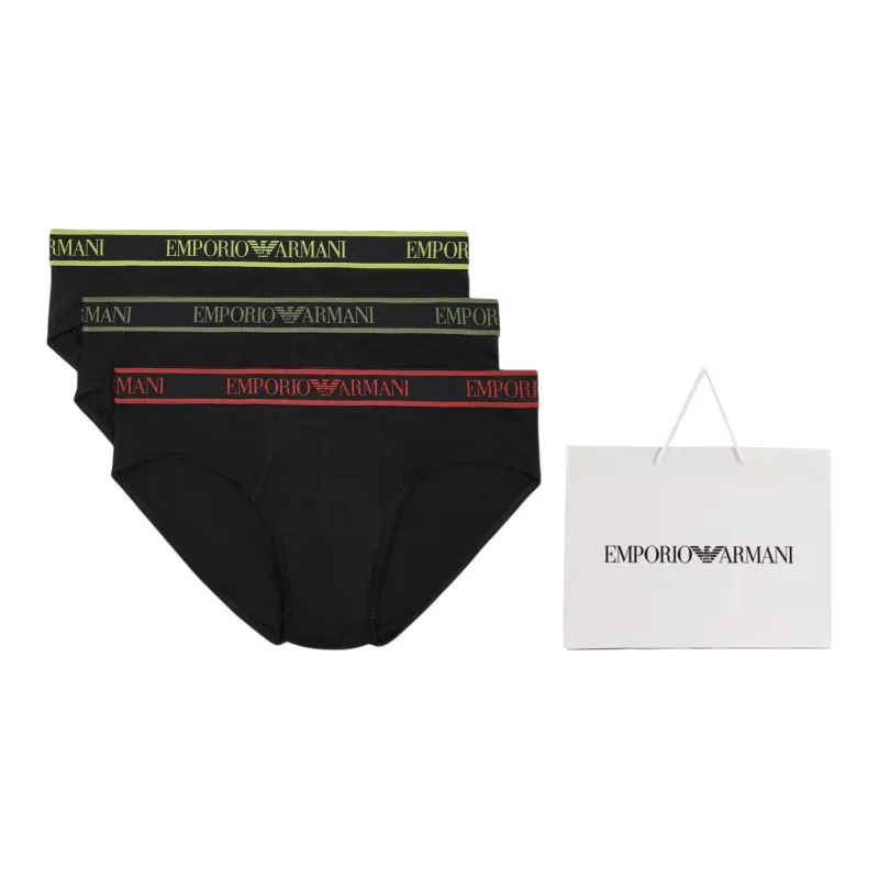 EMPORIO ARMANI Three pack Of Briefs With Core Logo Waistband-2