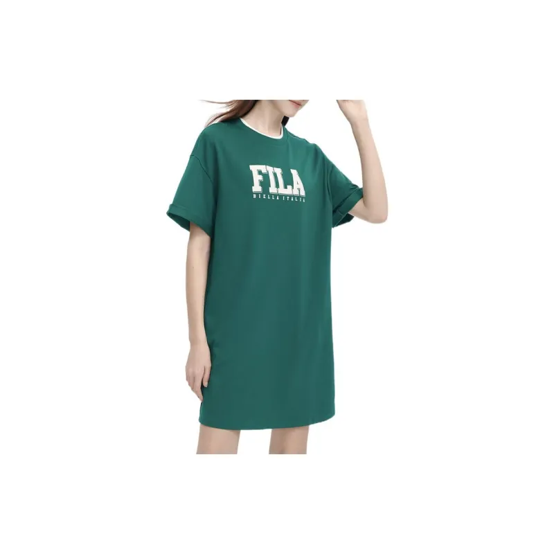 FILA Short-Sleeved Dresses Women's Chrysanthemum Crystal Green-2